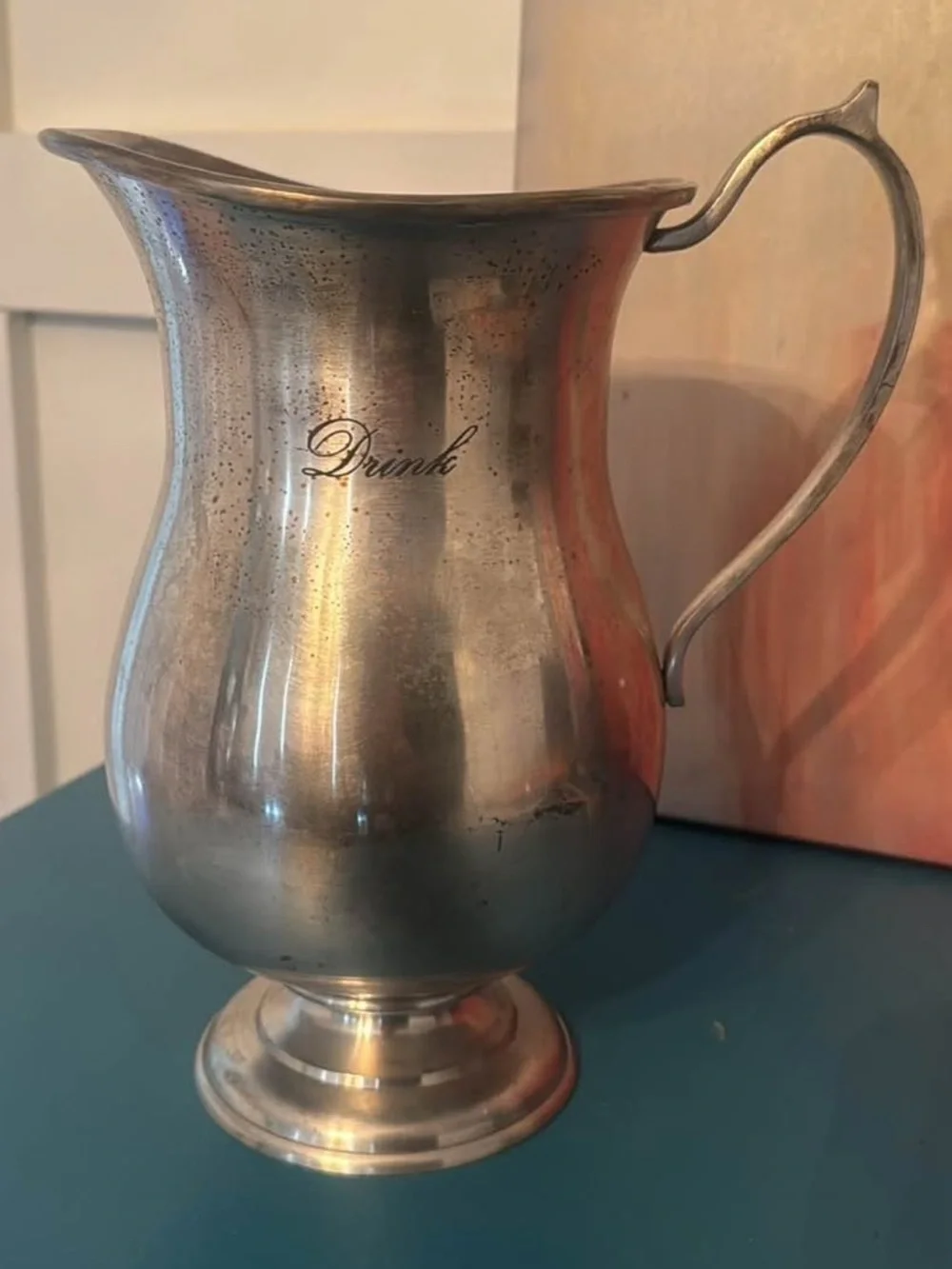 Pottery Barn Silver-Tone Metal Drink Pitcher